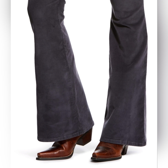 ARIAT Corduroy Flare Jean Dark Gray Womens Size 28 - Picture 3 of 14